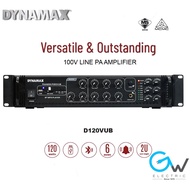 DYNAMAX P120VU 120W PA Amplifier, Public Address Amplifier, PA System with 6 Zones/MP3