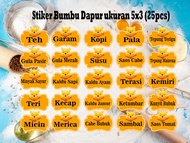 stiker bumbu dapur motif karakter tahan air dan bisa reques nama