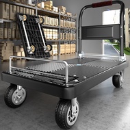 ST/🥦Trolley Trolley Hand Buggy Foldable and Portable Handling Household Trailer Platform Trolley Pick up Express Luggage