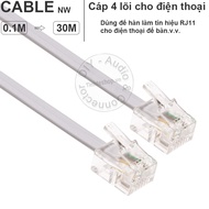 Fixed telephone cable RJ11 6P4C 8 to 30 meters - 4-core 6P4C RJ11 signal cable