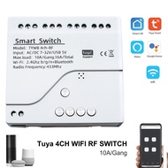 2023 latest 4CH Wifi Smart Home Motor Controller DC 12V 24V 32V 220V RF433 Remote สวิตช์รีเลย์ 4 ช่องสำหรับ Alice Alexa Tuya Life