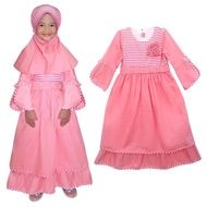 Two mix Dress Anak Muslim- Baju Muslim - Pakaian Muslim Anak -2984