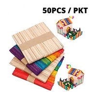 Ice Cream Stick / Wood Craft Stick/DIY Pine Wood Stick/Round Pine Wood Stick (Price For 1 Pack)