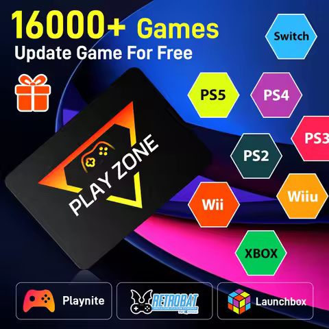 Play Zone 1TB Gaming SSD 80+ Emulator for PS5/PS4/Switch/XBOX/PS3/PS2 with 16191 Games Playnite&Laun