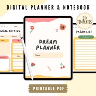 2022 Digital Planner Dream Goals Daily Weekly Planner Tracker Printable PDF