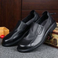 男士透氣軟底商務鞋 上班正裝鞋 爸爸鞋秋季黑色 百搭工作鞋- 黑色 37