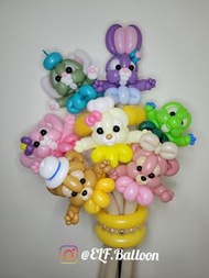 Duffy and Friends 全員花束氣球@Elf.Balloon 情人節禮物 生日禮物 結婚禮物 派對氣球 手工氣球 造型氣球 佈置裝飾 Linabell duffy gelatoni ste