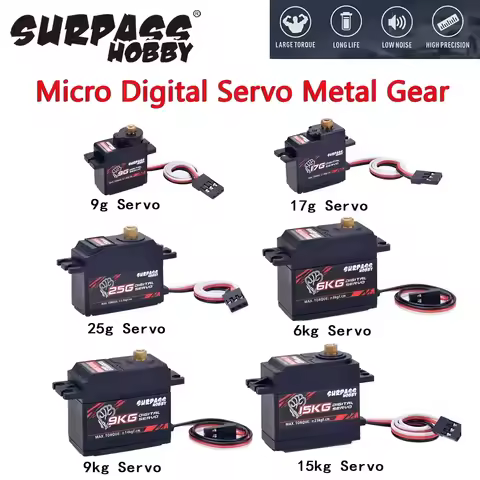 SURPASS HOBBY High Torque Digital Servo S009M 9g S0017M 17g S0025M 25g Metal Gear for 1/8 1/10 RC Ca