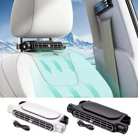 Car Seat Fan Backseat Cooling Fan Front Rear Seat Headrest Cooling Air Fan USB Powered Adjustable St