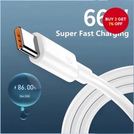 USB Type C 1M 6A 66W Super Fast Charging Cable For Infinix Smart 8 7 5 Hot 40/30i 30 Play Hot 40 Pro