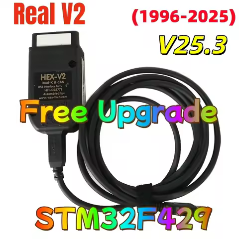 Free Upgrade Real V2 for V-CDS 25.3 OBD2 Diagnostic Tool STM32F429 Chip for HEX V2 OBD 2 Cable For A