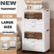 【200L Foldable Storage Box】MSORGANIZO Large Capacity Organizer with Wheels | Kotak Baju Mainan Lipat