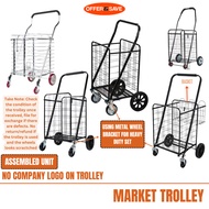 Aluminum Foldable Grocery Shopping Cart / Market Trolley With Swivel Wheel