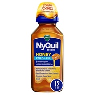 Vicks NyQuil Severe Honey Cold and Flu Medicine, Maximum Strength, Relieves Cough, Sore Throat, Feve