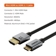 Cabletimes | CABLETIME HD 8K 60Hz High-Speed Mini HD 2.1 Cable Mini HDMI to HDMI Cable 48Gbps HDMI 2