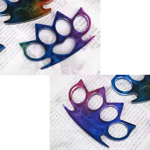 Brass Knuckle Silicone Mold Reusable Diy Epoxy Finger Tiger Silicone Ring Sleeve Mirror Silicone Mol