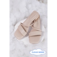 Odette Strappy Cloud Heels in Beige