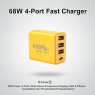 68W 4-Port Fast Charger  Multi-Device Simultaneous Charging, Safe & Efficient Charger