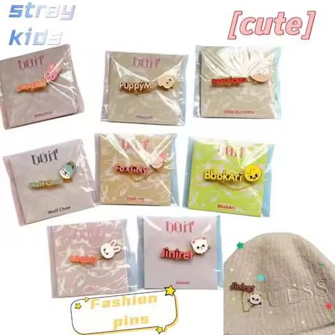 skzoo Stray Kids creative cute Wolf Chan Leebit brooch Bbokari cartoon Jiniret Han Quokka pin access