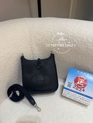 門市現貨 Hermes mini evelyne noir black phw 黑銀