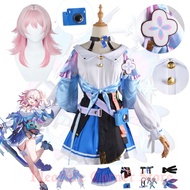 Game Honkai: Star Rail 7th March Cosplay Costumes Uniform Outfit Women Pink Wig