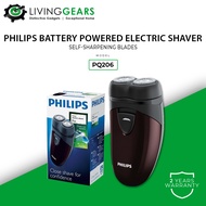 PHILIPS Malaysia PQ206 Mens Dry Electric Cordless Shaver Battery Powered 2 Head Electric Shaver