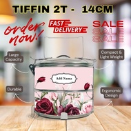 [FREE ADD NAMA/ LOGO] CUSTOMISE TIFFIN MANGKUK TINGKAT FOOD CARRIER  GIFTS BIRTHDAY BERSARA TEACHER 