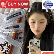 MH 2Pcs Silver Colorful Dots Women Hair Clip - Girls Ponytail Holder - Elegant Hair Accessories - Sw