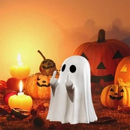 Halloween Ghost Figurine - Spooky Resin Middle Finger Statue, Cute Decor for Halloween Decorations, 
