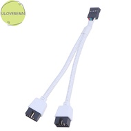 uloveremn Audio HD Extension Cable For PC DIY 10cm Computer Motherboard USB Extension Cable 9 Pin 1 Female To 2 Male Y Splitter SG