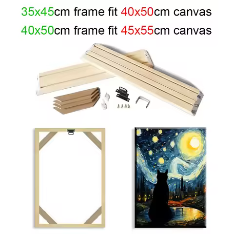 35x45 40x50cm Wood Canvas Painting Frame Wall Art Photo Oil Painting Canvas Diamond Painting Frames 