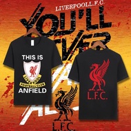 💥Liverpool Baju T-Shirt , Liverpool You'll Never Give Up Pure Cotton Printed Short Sleeves #Ll01