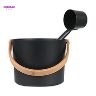 Finnish Sauna Aluminum Bucket, Long-Handled Spoon Set, Sauna Bucket, Bathroom, Sauna Steam Room Part