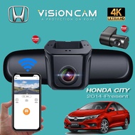 🔥4K UHD Premium DashCam🔥Vision Cam For Honda City 2004-2021 GM6 GN2 Wifi DashCam Front 2K QHD &amp; Rear 1080P