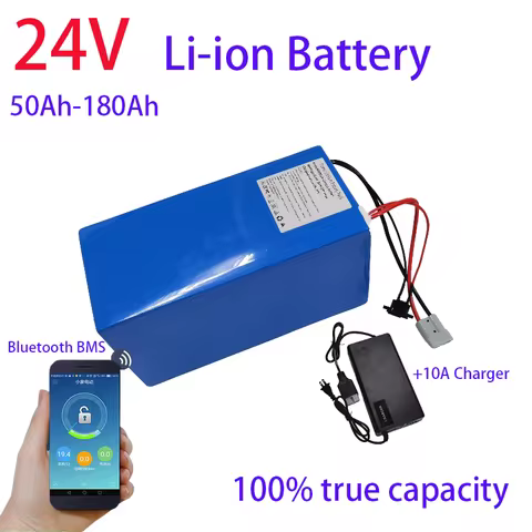 24V 100Ah 180AH Lithium battery 24V 150AH 120Ah li-ion battery for 2000W RV EV scooter solar golf ca