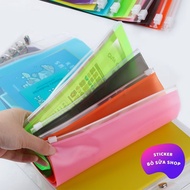 Túi zip a5 a6 nhiều màu cho sổ còng a5 a6 planner binder túi zip nhựa đựng bút sticker