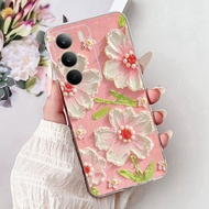 เคส C75สำหรับ OPPO Realme ฝาครอบกันกระแทกทาสีรูปผีเสื้อเดซี่แฟชั่นสำหรับเคสใส่โทรศัพท์นิ่ม RealmeC75