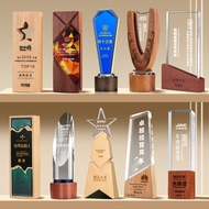 Crystal Trophy Engraved Custom Content Award Staff Competition Annual Meeting Award Souvenir