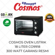 Cosmos Oven Listrik Low Watt 18 Liter 300 Watt CO 9918 / Oven Toaster Roti Mini Kecil Daya Rendah Murah Original Garansi Resmi