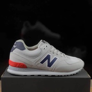 [BISA COD] Sepatu Pria NB 574 Encap Abu Navy Merah Sneakers Olahraga Running Pria Ukuran 38-44 Free 