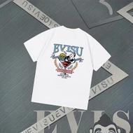 Evisu/Fushen Baju-T Lelaki dan Wanita, Baju-T Bercetak, Baju-T Lengan Pendek, Baju-T Leher Bulat, Ba