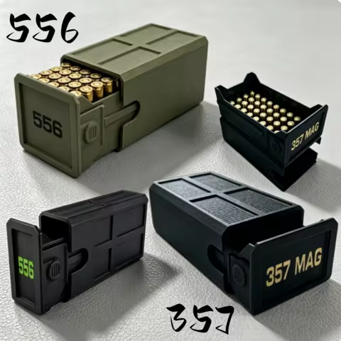 Tactical 556/357 MAG Mini Ammo Storage Boxes Ammunition Box Ammo Carry Storage Box Pistol Bullet Cas