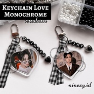 GANTUNGAN Custom love monochrome keychain / Custom couple keychain / Key chain / Phone Strap / Custo