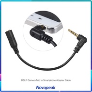 Novapeak-my EY-S04 3.5mm TRS Female to TRRS Male 90 Degree Right Angled Microphone Adapter Cable 3 P