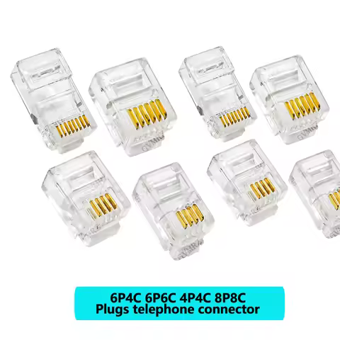 6P4C 6P6C RJ45 8P8C Cable End Connectors 4Pin/6Pin/8Pin Plugs telephone connector internet connector