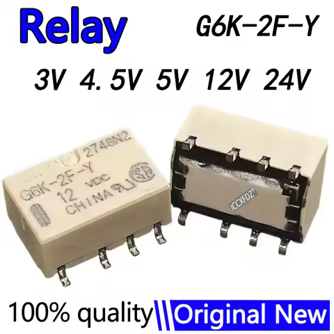 5Pcs/lot G6K-2F-Y DC 3V 4.5V 5V 12V 24V SMD Signal Relay 8PIN 10*6.5*5mm