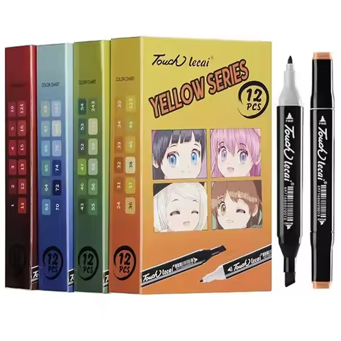 12 Colors Alcohol Based Markers, Alcohol Markers Set, Dual Tip Alcohol Sketching Drawing Markers Ani