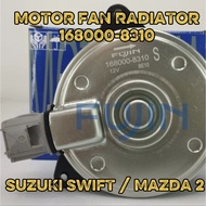 RADIATOR FAN MOTOR 168000-8310 / 17120-80J00 SWIFT (2009-2011), MAZDA 2 (2007-2014) GOOD QUALITY ORI