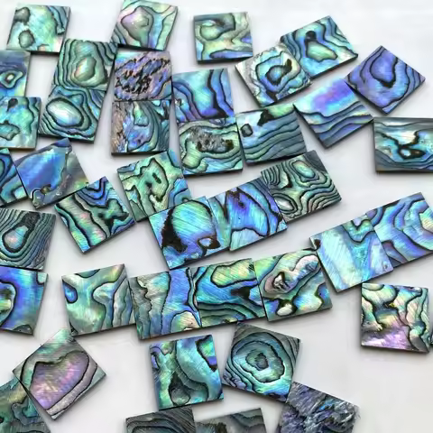 10x New Zealand Abalone Shell 15x15x1.5mm Slice Inlay Guitar Luthier Square