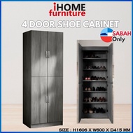 iHOME SABAH FURNITURE 🔥READY STOCK🔥4 Door Shoes Cabinet/6 Shelves Layered/Kasut Kabinet/Rak Kasut